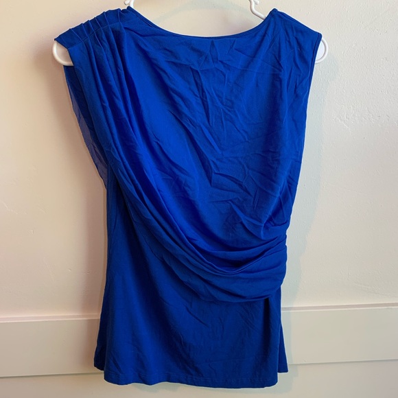 Vince Camuto Royal Blue Draped Blouse - Picture 2 of 3